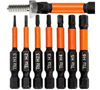Uadme 7Pcs Embouts de Visseuse Aimantée Hexagonale, 50mm 1/4" Embouts de Tournevis Allen S2 Acier, H1,5 H2 H2,5 H3 H4 H5 H6, pour Réparation, DIY