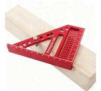 Uadme Équerre Charpentier 3D Multi-Angle 22.5-90° | Règle Triangulaire à Onglet en Alliage d'Aluminium, Equerre de Menuiserie, pour Travail du Bois