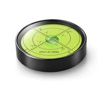 Uadme Mini Niveau a Bulle Rond Aimanté, Ø 60mm Petit Niveau à Bulle de Poche avec Échelle, pour Camping Car, Caravanes, Trépied, Phonographe