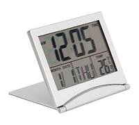 Uadme Petite Horloge LCD Pliable, Réveil de Voyage numérique Mini Horloge d'affichage LCD avec Rétro-éclairage Calendrier Température Snooze Petite Horloge Bureau Pliante Piles pour Chambre d'enfant
