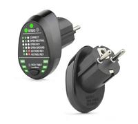 Uadme Testeur Prise Electrique RCD/GFCI, 6 Types de Diagnostic d'Erreur, Détecteur Automatique Polarité de Circuit Neutre, Phase et Terre, 90-250V/50-60Hz