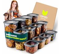 uandu Lot de 12 boîtes de conservation hermétiques avec couvercle | Boîte de rangement pour cuisine et organisation | Sans BPA | Organiseur de cuisine | Boîtes de conservation pour tous les aliments