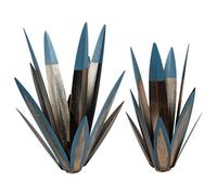 Uanqfegy Lampes solaires de Jardin en métal Agave 16 et 13, 2 pièces, Art de Cour étanche pour décoration pelouse extérieure