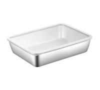 Uanqfegy Plat de cuisson avec couvercle - Moule à gâteau rectangulaire en acier inoxydable, boîte de rangement des aliments robuste, passe au lave-vaisselle, 9, 8 x 7, 9 x 2, 2 pouces