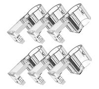 Uanqfegy Support pour Plantes d'aquarium - 6 pièces, Support Transparent pour Plantes d'aquarium avec Clip en Forme de U, jardinière hydroponique Robuste en PC pour Un Entretien Facile des, M