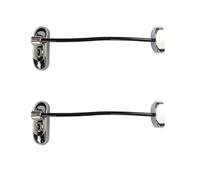 UAP Entrebâilleur de fenêtre avec clé - Verrous de sécurité pour fenêtre avec câble de 20 cm, verrous de fenêtre pour la sécurité des enfants, limiteur de fenêtre (2 serrures, chromé, câble noir)