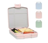 Ubbi Bento Lunch Box for Kids with 4 Compartments, BPA-Free, Leakproof, Dishwasher Safe, Food-Safe Material, Portion-Controlled Lunch Container, Blush Pink