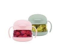 Ubbi Tweat No Spill Snack Container for Kids, BPA-Free, On The Go No Mess Snacks, Must Have Toddler Travel Accessories, Toddler Snack Container With Handles, Sage Green and Blush Pink, 2 Pack