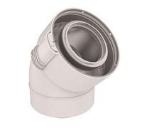 UBBINK-Coude 45 Sekurit 60 100 PPTL PVC condensation gaz fioul blanc Réf 229200
