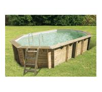 Ubbink Piscine bois Océa 355x550 H120cm - Liner Beige - Hors sol, semi enterrée ou enterrée - Garantie 15 ans