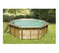 Ubbink Piscine bois Océa 430 H120cm - Liner Beige - Hors sol, semi enterrée ou enterrée - Garantie 15 ans