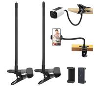 UBERMing 2 Pcs Support de Caméra pour Eufy Cam 2/2C/2Pro/2C Pro/3/3C/E40 | SoloCam S220/C210/Tapo TP-Link C425/Ring Indoor Cam avec 2 Clip de Téléphone, Support de Fixation Universel en Métal (Noir)
