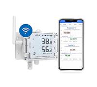 UbiBot GS1-A1RS WiFi Thermomètre Hygromètre, Capteur de température et d'humidité industriel sans fil, Application gratuite Alertes par email, Exportation de l'historique, Fonctionne avec IFTTT, Alexa