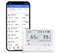 UbiBot WS1 Pro WiFi Thermomètre Hygromètre, Moniteur Intelligent de Température et d'Humidité, Pas de Frais d'Abonnement, 7 * 24 Surveillance et Alertes, Écran LCD 4,4", Fonctionne avec Alexa, IFTTT