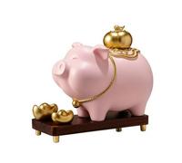 UBJQWQXM Tirelire Cochon en Résine Créatif Porte-Monnaie en Forme d'animal Stable Décoratif pr Entrée, Rose