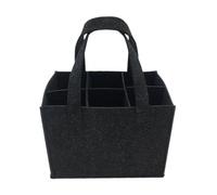 UBOHUZ 2PCS 6 Bottles Felt Wine Bottle Holder Bag Grey Protective Storage Washable with Carry Handle Carrier Wedding pour Bière, Champagne(Black)