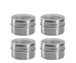 UBOHUZ Boîte d'assaisonnement magnétique en acier inoxydable, ensemble de pots à épices cuisine muraux, conteneur stockage bouteilles domestique 5 pièces Pour La Restauration