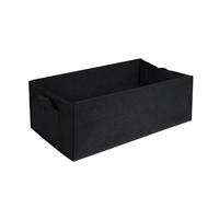 UBOHUZ Sac de Culture Plantes en Tissu rectangulaire, 4 pièces, Pot jardinière Non tissé Respirant avec poignées, Seau Pliable for légumes et Fleurs pour Fleurs Légumes(Black,50x30x20cm)