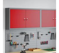 UBVNFGMK Armoire à outils en acier avec étagères réglables, serrure à came et design industriel, 50 x 20 x 55 cm, rouge et gris