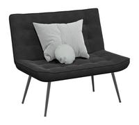 UBVNFGMK Banc en velours noir 110 x 74 x 84 cm avec rembourrage doux et dossier confortable, support stable en métal et contreplaqué pour plus de confort lors de la lecture ou de la télévision