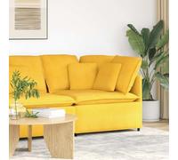 UBVNFGMK Canapé d'angle modulaire avec coussin jaune clair 100 cm, assise en textilène et cadre en métal, rembourrage en velours côtelé, module d'angle pour salon individuel