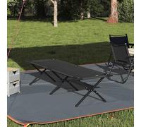 UBVNFGMK Lit de camping pliable en tissu Oxford avec cadre en acier, 193 x 69 x 45 cm, noir, lit de couchage pliable pour extérieur, lit de voyage sans montage d'outils