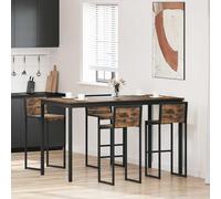 UBVNFGMK Table mange-debout rectangulaire en bois avec pieds en métal, table à manger moderne pour cuisine et salle à manger, surface lisse facile d'entretien, montage facile pour deux personnes