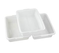Ucake 11 L Bassine Vaisselle de Plastique, Cuvette en Plastique, Blanc, Lot de 3