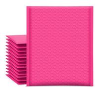 UCGOU #2 Lot de 25 enveloppes d’expédition à bulles rembourrées en polyester opaques auto-adhésives imperméables pour vêtements et maquillage, rose vif, 21,6 x 30,5 cm