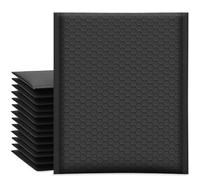 UCGOU #2 Lot de 25 enveloppes d’expédition à bulles rembourrées en polyester opaques auto-adhésives imperméables pour vêtements et maquillage, noir, 21,6 x 30,5 cm
