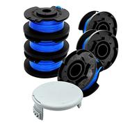 Uchidodo Bobine Fil Coupe Bordure pour Ryobi One+ 18V, 24V et 40V | 6 Bobine de Fil Debroussailleuse avec 1 Couvercle, Longueur 3,35 m, Diamètre 1,65 mm