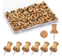 UCLEVER Lot de 120 Punaises en Bois Punaises Décoratives Goupille de Marquage pour Carte Panneau de Liège Carte Bureau Suspendu avec Boîte de Rangement
