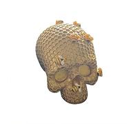 Ucn421 Tête de mort créative Décoration d'Halloween Tête de mort Ornement et suspension (doré, taille unique)