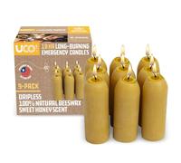 UCO Lot de 9 bougies d'urgence à combustion longue durée de 12 heures en cire d'abeille naturelle pour lanterne à bougie
