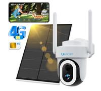 UCOCARE 4G LTE Camera Surveillance Solaire Exterieure sans Fil, 4MP Camera Solaire 4G Carte SIM, 8W Solaire & Batterie 15000mAh, 360° PTZ, AI Détection Alerte, Vision Nocturne Couleur, IP67