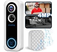 UCOCARE 4MP HD Sonnette sans Fil avec Camera Carillon Intérieur Gratuit Détection Humaine AI Alarme Antivol IP67 Étanche