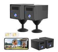 UCOCARE Camera de Surveillance sans Internet, Camera Carte SIM, 4MP 4G LTE Mini Camera 4G, 5200mAh Batterie, Angle Vision 160°, Détection Mouvement AI, 4MP Vision Nocturne, 2 Pieces