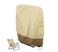Udbrud Housse Chaise Jardin, Housse de Protection pour Chaise Longue Pliante, Pliante BâChe Oxford Transat Jardin pour Chaises Empilables Anti-UV, Imperméable, Anti-poussière (Beige)