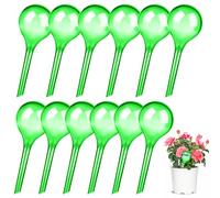 Udbrud Lot de 12 boules d'arrosage pour plantes, 70 ml, petites plantes - Système d'irrigation automatique - 13 x 5 cm - Distributeur d'eau pour l'intérieur et l'extérieur (vert)