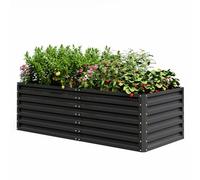 UDPATIO Carré Potager surélevé en Métal 180x60x90cm - Jardinieres Extérieur pour Légumes, Fleurs et Herbes - 970L pour Jardin et Balcon (Noir)