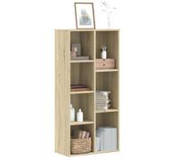 UERNGFTKM Bibliothèque en chêne Sonoma 50 x 25 x 105 cm avec 7 compartiments, étagère ouverte comme séparateur de pièce, facile d'entretien
