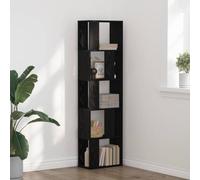 UERNGFTKM Bibliothèque rectangulaire en bois noir avec effet chêne, 45 x 23,5 x 162,5 cm, design moderne pour salon et bureau