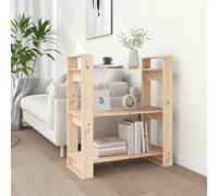 UERNGFTKM Bibliothèque, séparateur de pièce, 80 x 35 x 91 cm, en pin massif, étagère sur pied avec beaucoup d'espace de rangement, ouverte des deux côtés, étagère en bois rustique pour salon et