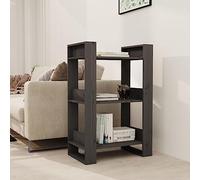 UERNGFTKM Bibliothèque, séparateur de pièce en pin massif, bibliothèque ouverte sans dos, séparateur de pièce polyvalent en bois pour salon, étagère stable avec beaucoup d'espace de rangement