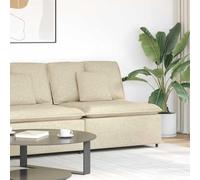UERNGFTKM Canapé central modulaire avec rembourrage en textilène et coussin en mousse, cadre en métal, crème, 100 cm