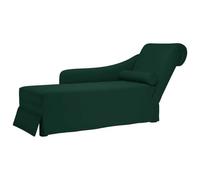 UERNGFTKM Chaise longue avec traversin et accoudoir droit en velours vert foncé - Chaise longue confortable avec housse en velours, mousse hautement élastique et repose-nuque pratique pour le salon