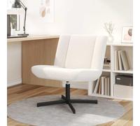 UERNGFTKM Chaise pivotante moderne en peau de mouton avec fonction rotative manuelle à 360°, couleur crème, 63 x 75 x 76 cm, structure en métal stable, idéale pour le salon et le bureau à domicile