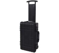 UERNGFTKM Chariot à outils étanche avec roulettes et inserts en mousse, mallette rigide noire en polypropylène résistant aux rayures, à la poussière et incassable, réglable, Noir , 56 x 35 x 23 cm & 1