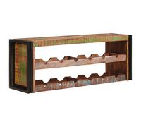 UERNGFTKM Étagère à vin murale en bois massif vieilli et fer Marron 100 x 45 x 33 cm Design industriel pour loft et cuisine