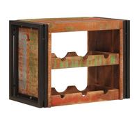 UERNGFTKM Étagère à vin murale rectangulaire en bois massif et fer - Marron chaud - 100 x 45 x 33 cm - Style industriel pour loft et cuisine - Montage facile